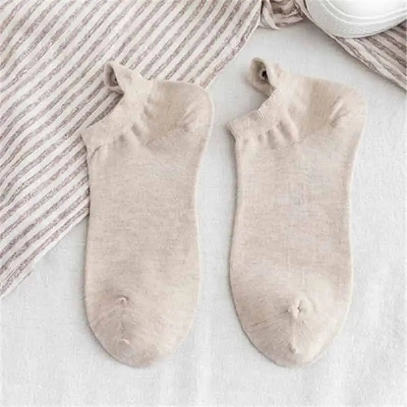 Embroidered Expression Candy Socks - Light Khaki