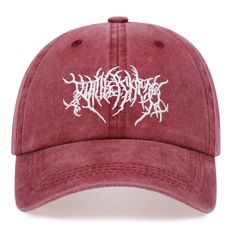 Embroidered High-Quality Cap - Wine Red / One Size