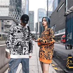 Embroidered HipHop Couple Knitted Sweater