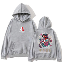 Embroidered Japanese Hoodie Best Street Style Gray / S
