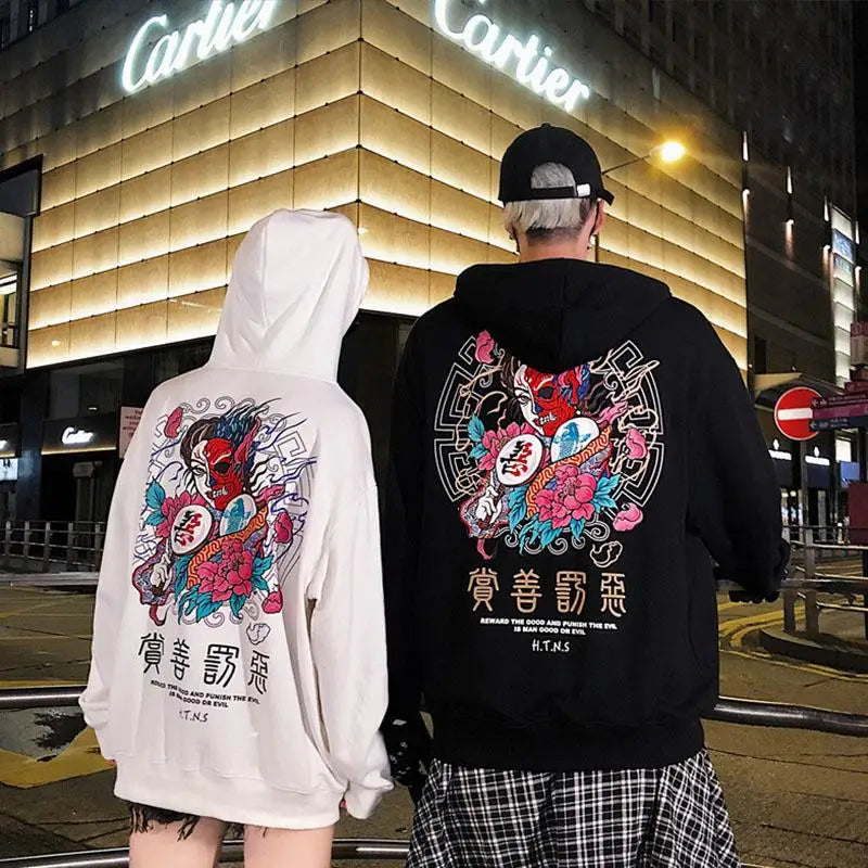 Embroidered Japanese Hoodie Best Street Style