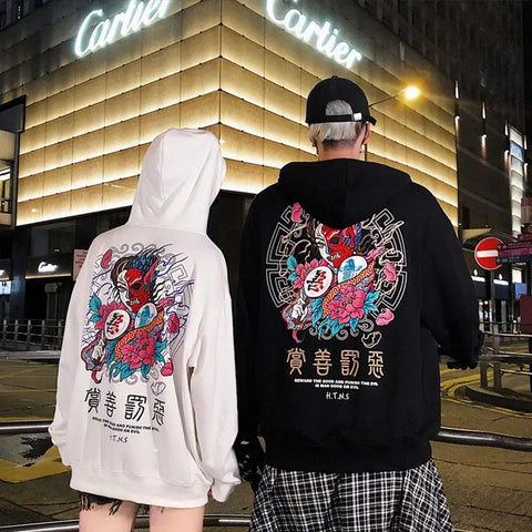 Embroidered Japanese Hoodie Best Street Style