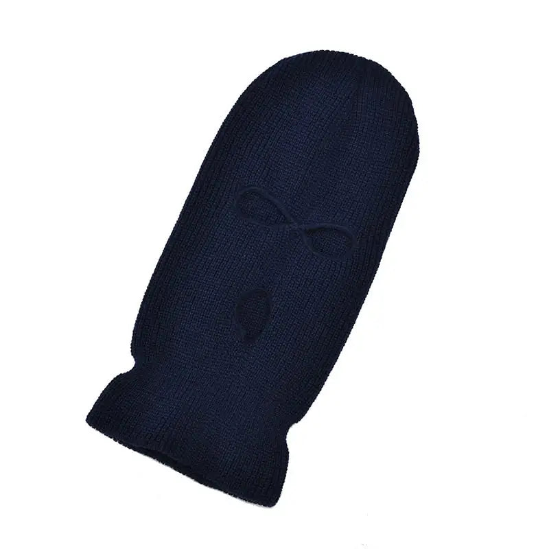 Embroidered knit Balaclava - Dark-Gray / One Size