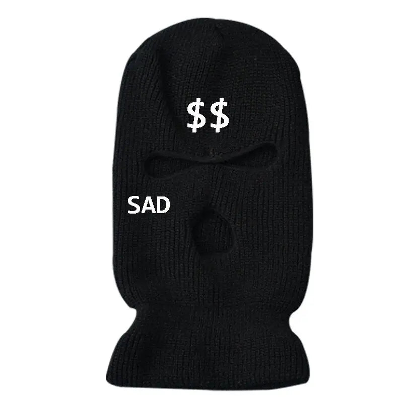 Embroidered knit Balaclava