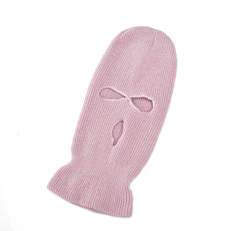 Embroidered knit Balaclava - Violet / One Size