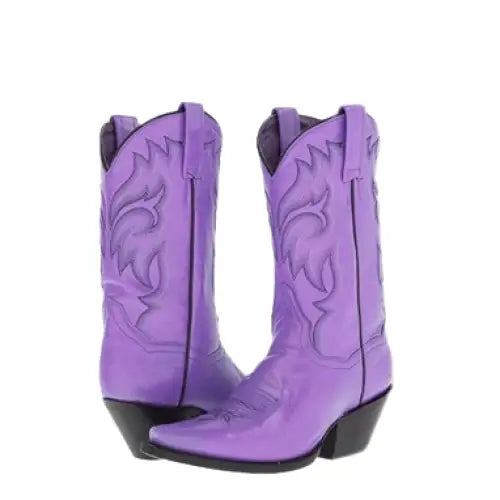 Embroidered Pointed Toe Chunky Heel Western Boots