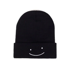 Embroidered Smiley Knitted Beanie