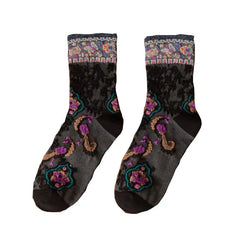 Embroidery Ethnic Flowers Socks