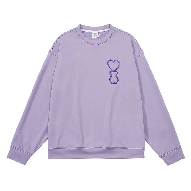 Embroidery Heart Bear Sweatshirt