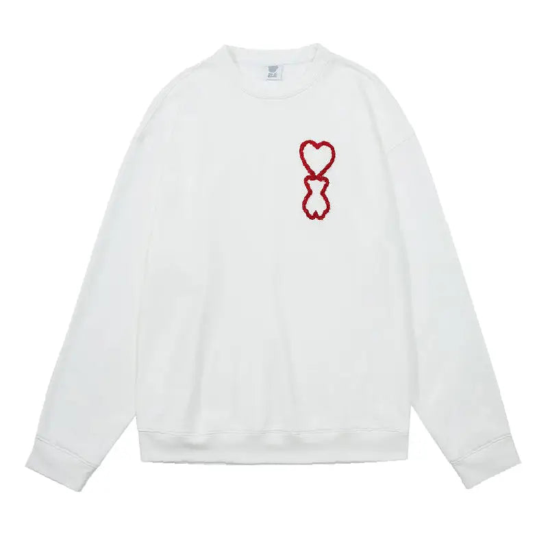 Embroidery Heart Bear Sweatshirt