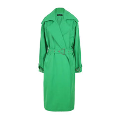Emerald Green Long Sleeves Belted Trench Coat / XS