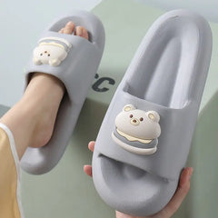 EVA Bear Non-Slip Slippers Cartoon Style Light-Gray / 36-37