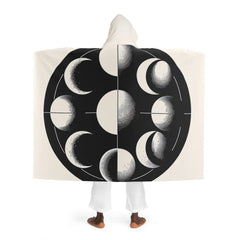 Evelyn Cosmica - Moon Phases Hooded Sherpa Blanket