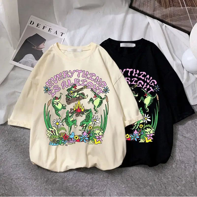 Everything Is Alright Frog Cottagecore T-Shirt