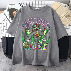 Everything Is Alright Frog Cottagecore T-Shirt