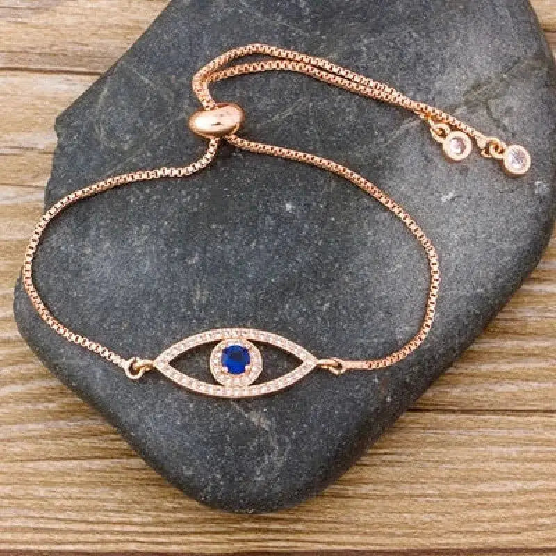 Evil Eye Adjustable Shiny Zircon Bracelet