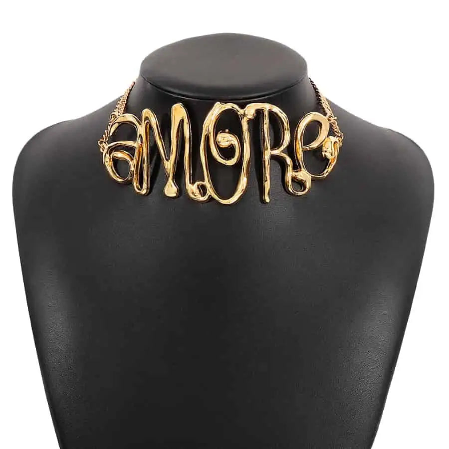 Exaggerated Letter Hip Hop Choker Necklace Jewelry