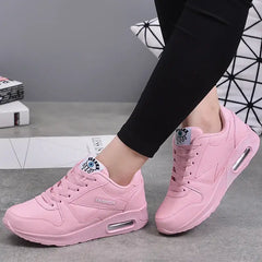 Eye Air Cushion Round Toe Lace Up Sneakers