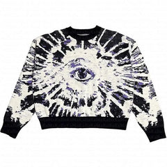 Eye Graphic Knit Crop Sweater