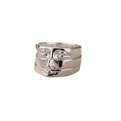 Eye Rings Sets Stainless Steel Plated Face - Silver / 7