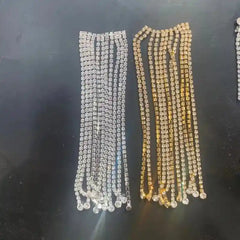 Face Accessories with Long Tassel Chain and Crystal Diamonds