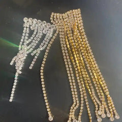 Face Accessories with Long Tassel Chain and Crystal Diamonds