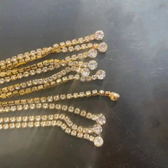 Face Accessories with Long Tassel Chain and Crystal Diamonds