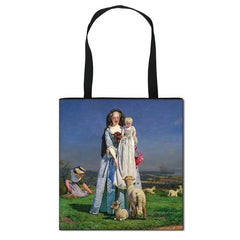 Famous Art Oil Painting Eco Reusable Shopping Bag