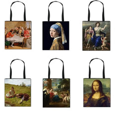 Famous Art Oil Painting Eco Reusable Shopping Bag