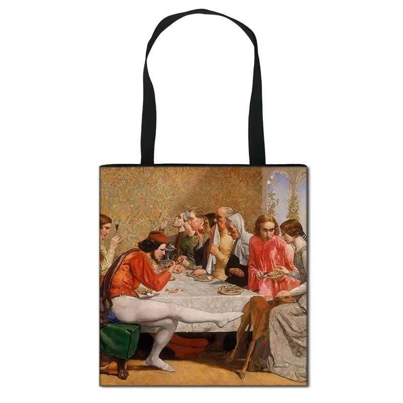 Famous Art Oil Painting Eco Reusable Shopping Bag