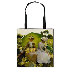 Famous Art Oil Painting Eco Reusable Shopping Bag