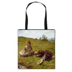 Famous Art Oil Painting Eco Reusable Shopping Bag