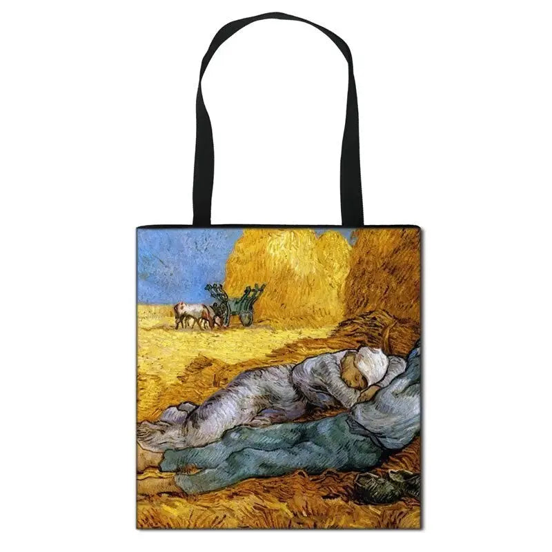 Famous Art Oil Painting Eco Reusable Shopping Bag