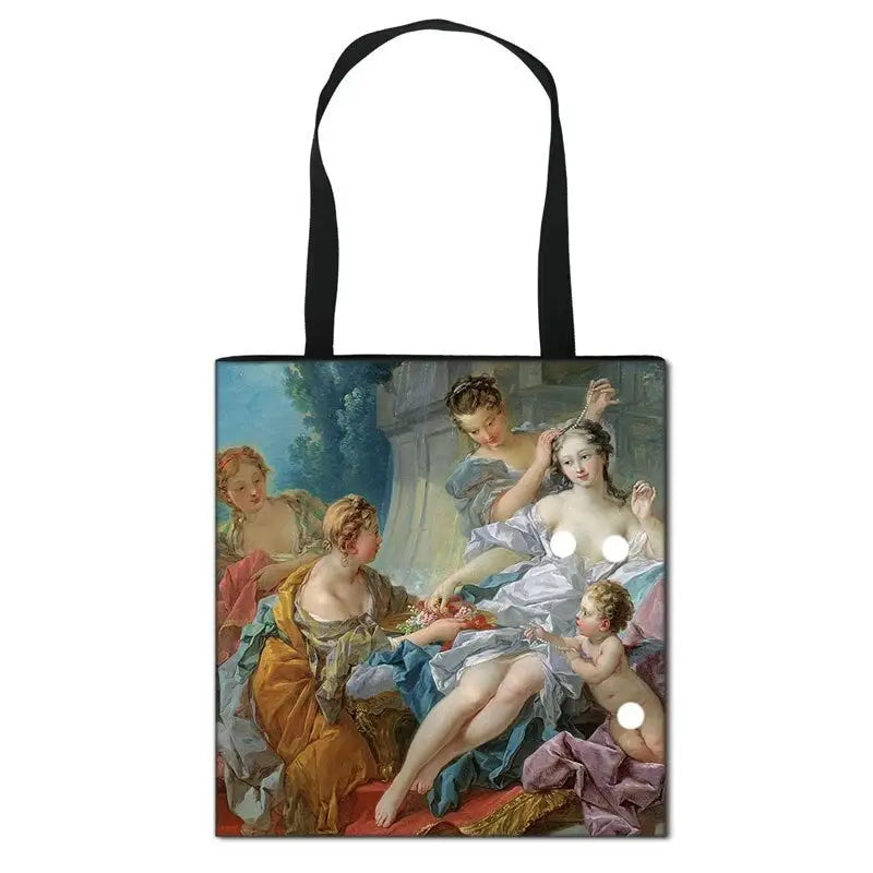 Famous Art Oil Painting Eco Reusable Shopping Bag