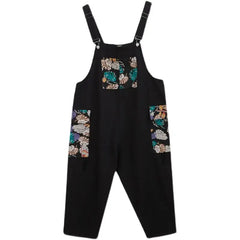 Fashion Denim Flower Rompers Suspenders