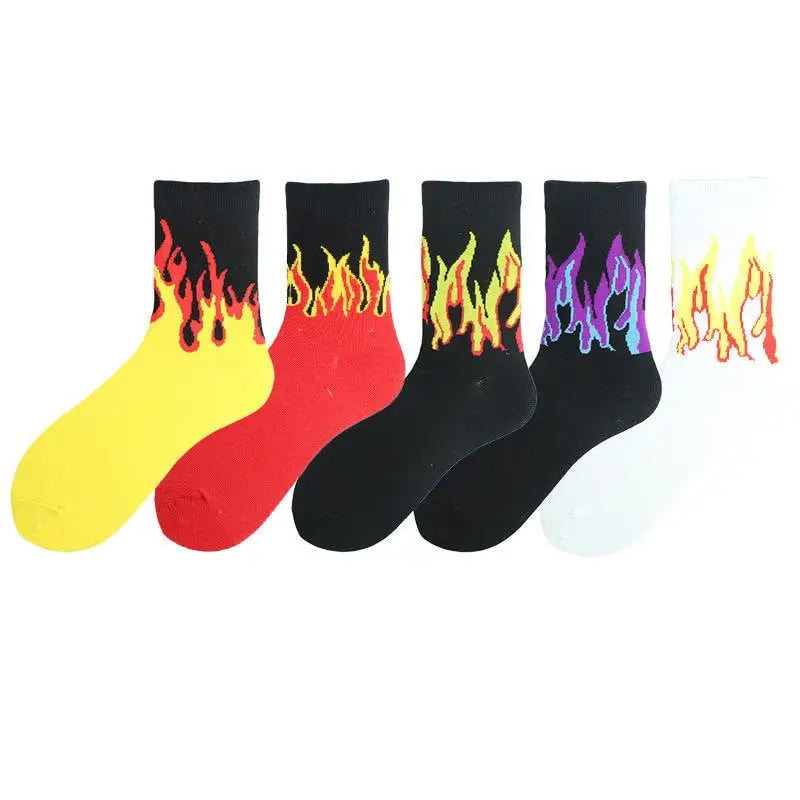 Fashion Hip Hop Flame Pattern Socks