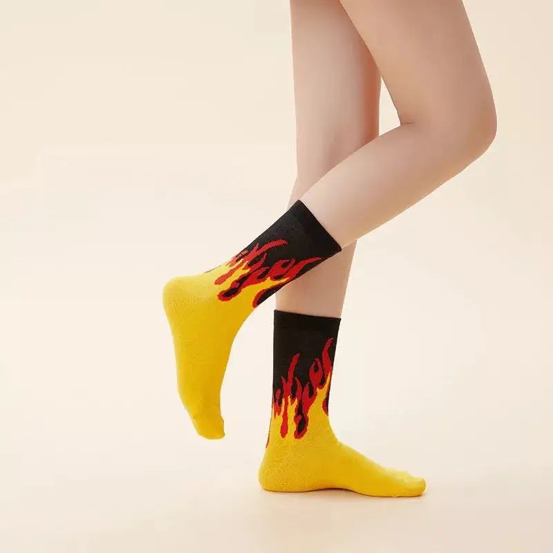 Fashion Hip Hop Flame Pattern Socks