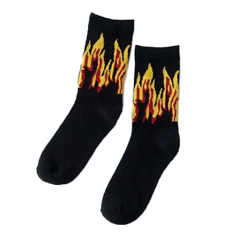 Fashion Hip Hop Flame Pattern Socks