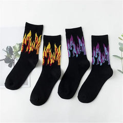 Fashion Hip Hop Flame Pattern Socks