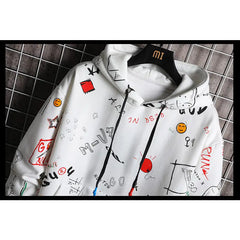 Fashion Letters Cartoon Hoodie for Men Everyday Wear
