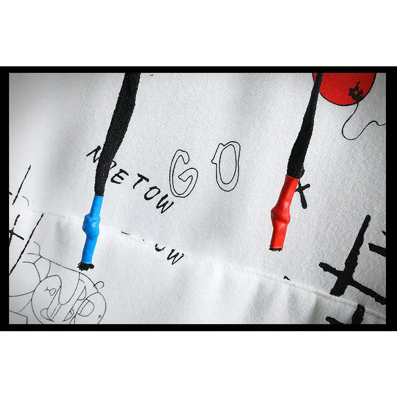 Fashion Letters Cartoon Hoodie for Men Everyday Wear