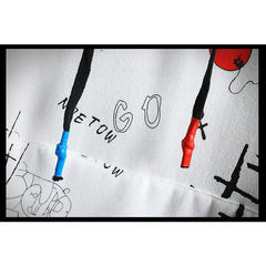 Fashion Letters Cartoon Hoodie for Men Everyday Wear