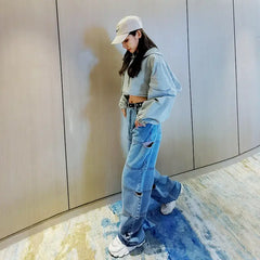 Fashion Multi Pocket Denim Jean Pants for Everyday Wear