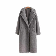 Fashion Pockets Thick Warm Faux Fur Coat