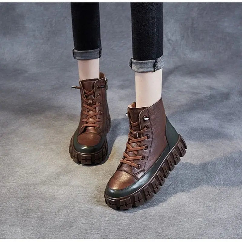 Fashion Thick-Soled British Style Ankle Boots