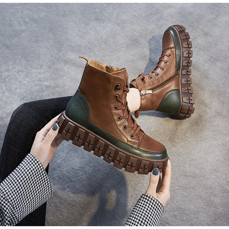 Fashion Thick-Soled British Style Ankle Boots