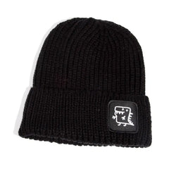 Fashion Windproof Knitted Dinosaur Hat Wool Black / One Size
