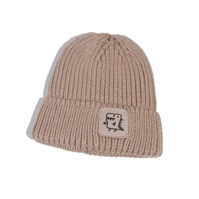 Fashion Windproof Knitted Dinosaur Hat Wool Khaki / One Size