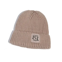 Fashion Windproof Knitted Dinosaur Hat Wool Khaki / One Size
