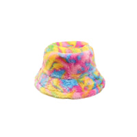 Thumbnail for Faux Fur Bucket Hat Warm - Pink-Yellow / 56-58cm - Hats